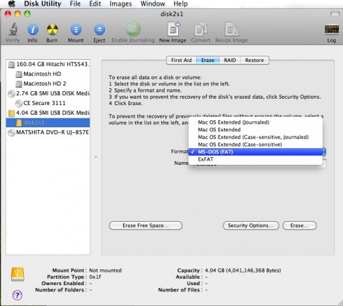 format a hard drive for mac from usb